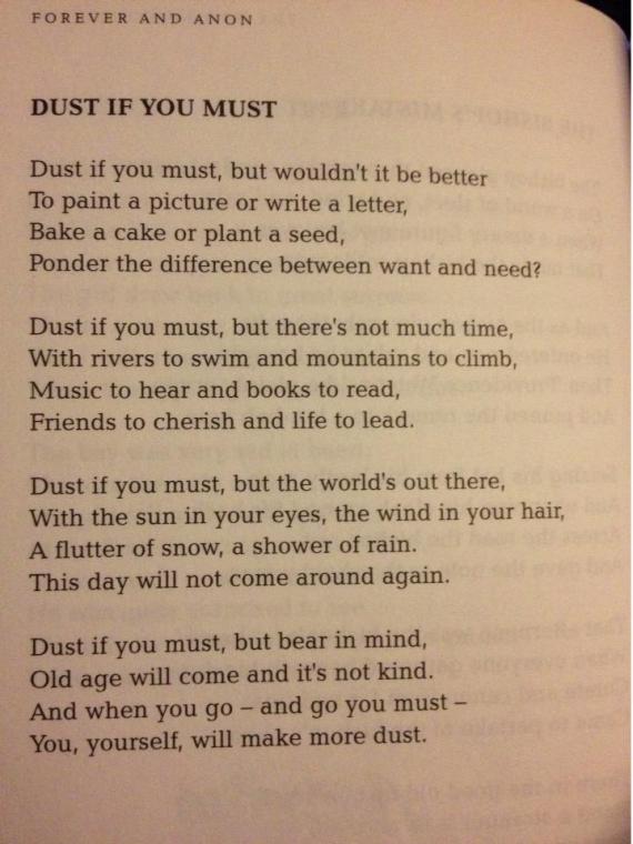 Dust if you must
